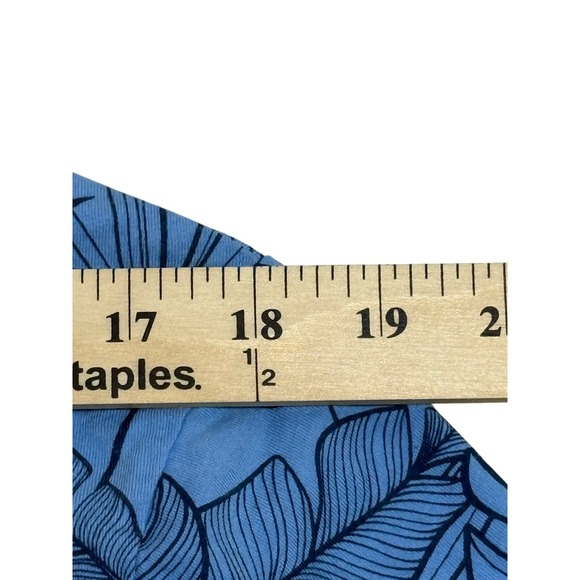 Goodfellow & Co Mens Blue Leaf Print V Neck T Shirt Size L - Picture 3 of 8